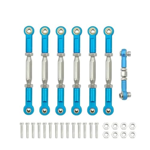 RC Links Linkage for Traxxas for Slash 4X4/2WD 1/10 rc Cars Upgrade Parts 1 Set 7 Pcs Metal Turnbuckle Camber Link End Adjustable Kit(Blue) - color: Blue