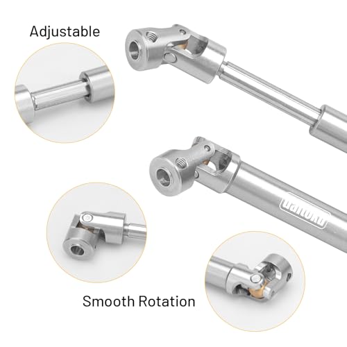 daitoku Stainless Steel Drive Shaft (112-165mm) for 1/10 Traxxas TRX6 Axial SCX10 Wraith Capra D90 TF2 Redcat GEN8 RC Crawler Car (2PCS)