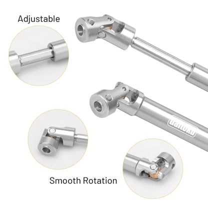 daitoku Stainless Steel Drive Shaft (112-165mm) for 1/10 Traxxas TRX6 Axial SCX10 Wraith Capra D90 TF2 Redcat GEN8 RC Crawler Car (2PCS)