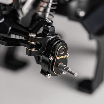 INJORA Black Brass Steering Knuckles Set TRX4M +5mm Diamond Portal Axle RC Upgrade