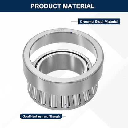 uxcell 25590/20 Tapered Roller Bearing Cone and Cup Set, 1.77" Bore x 3.25" OD x 1" Thick, Chrome Steel Taper Bearing Set, ABEC-3 - size: 25590/20