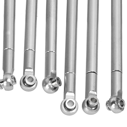 Dilwe RC Tie Rod, 8PCS Metal Full Car Tie Rod Tie Lever Link Pull Rod for MN86 Series Model Upgrade RC Car, RC Aluminum Linkages Steering Servo Rod RC Car Parts RC Accessories(Silver)