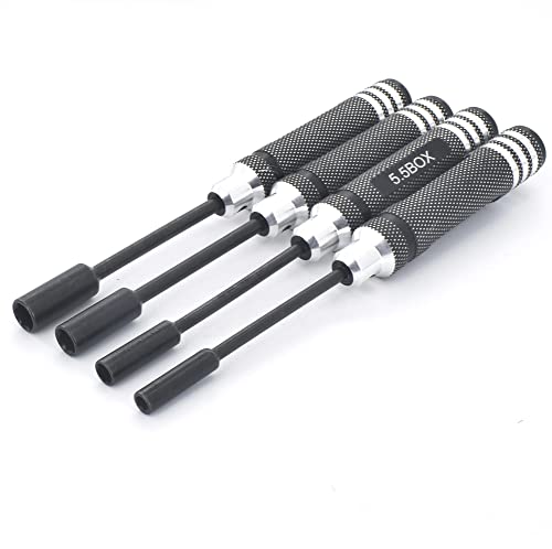 Hex Nut Driver Set Hexagonal Head Nut Wrench 4.0/5.5/7.0/8.0mm, 4Pcs RC Repair Tools Kit Socket Screwdrivers for RC Quadcopter Helicopter FPV Drone Car Airplane