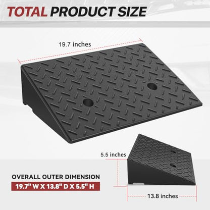 Rubber Curb Ramp, 5.5" Rise, Sidewalk Ramp for Forklift, Car, Wheelchair, Bike, Driveway & Garage - size: 5.5" Rise