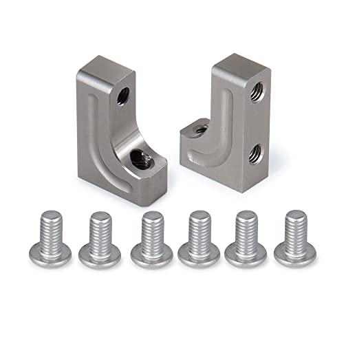 4PCS RC Aluminum Alloy Servo Mounts 1/10th RC Crawler Car CNC Machined Aluminum Servo Mount for SCX10 90047 Wrangler 1/10 RC Crawler Car Upgrades (Titanium) - color: Titanium