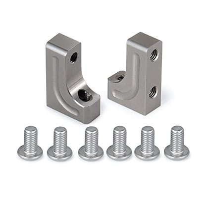 4PCS RC Aluminum Alloy Servo Mounts 1/10th RC Crawler Car CNC Machined Aluminum Servo Mount for SCX10 90047 Wrangler 1/10 RC Crawler Car Upgrades (Titanium) - color: Titanium