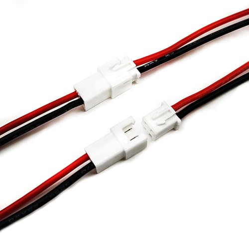 15Pairs JST-XH 2.54 2 Pin Male and Female Connector Plug with Soft Silicone Wire Cable 10cm - size: JST-XH 2.54 2Pin