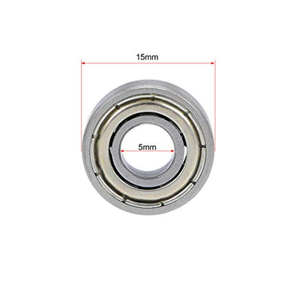 uxcell 696ZZ Deep Groove Ball Bearing 6x15x5mm Double Shielded ABEC-1 Bearings 5-Pack - size: 6mmx15mmx5mm