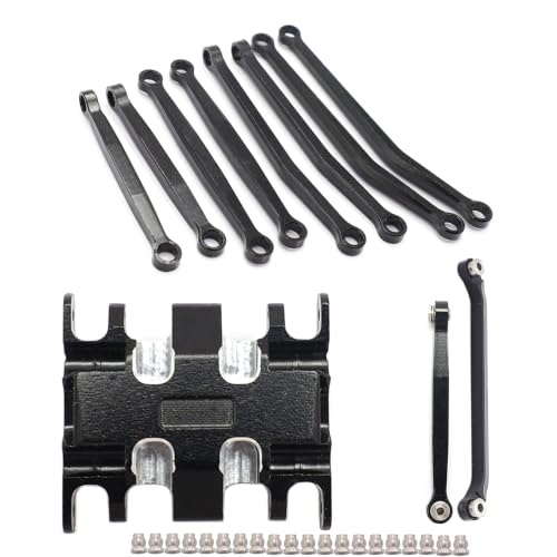 High Clearance Chassis Links & Steering Links Set & Skid Plate for SCX30 | Upgrade Parts for RC Car 4X4 RTR Brushed Rock Crawler,Precision Machining,High-strength Aluminum Alloy