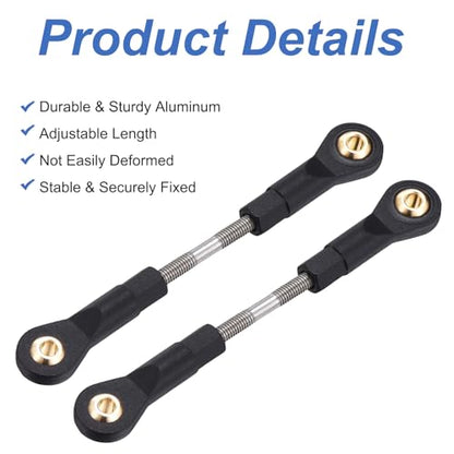 MECCANIXITY 2Pcs Adjustable Turnbuckles Camber Links, 59-69mm Turnbuckle Rod Steering Servo Linkage with M3 Ball Head Rod Ends for RC Car Replace Parts DIY - size: 59-69mm