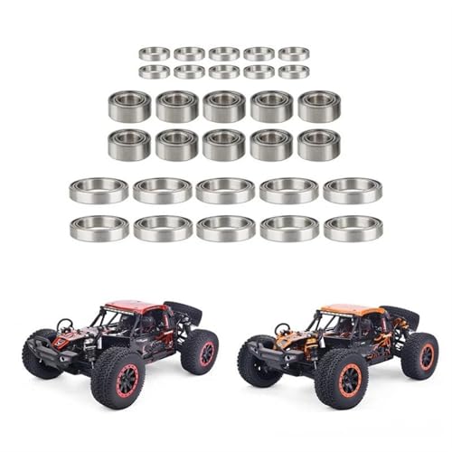 Double Rubber Seal for 10421-S 9102 1/10 rc Car Upgrade Parts Spare Accessories Modified Pieces 30Pcs Steel Ball Bearing Set