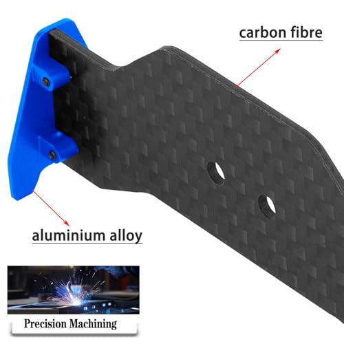 RC Carbon Fiber Tail Wing/Aluminum Wing Mount Upgrade Parts for 1/24 Micro-B 2S 2WD RTR Race Buggy（LOS00007,Navy Blue(LOS-1771,LOS-1770) - color: Navy Blue-(upgrades Part）