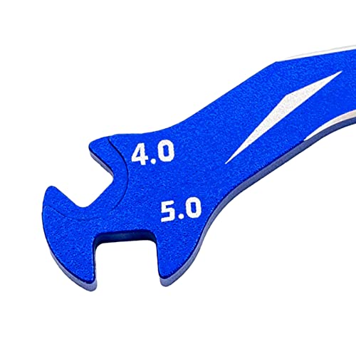 POCREATION Remote Control Car Model Tool, Alloy Spanner, 4 in 1 Multi Turnbuckle Wrench for 1/10 RC Cars, Portable Maintenance Tool (Blue) - color: Blue