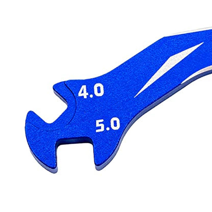 POCREATION Remote Control Car Model Tool, Alloy Spanner, 4 in 1 Multi Turnbuckle Wrench for 1/10 RC Cars, Portable Maintenance Tool (Blue) - color: Blue