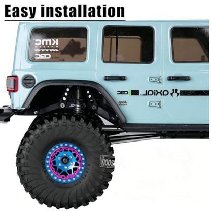 1.9 RC Wheels and Tires for 1/10 SCX10 90046 AXI03007 TRX4 TRX6 VS4-10 Gen7 Gen8 MST CFX D90.Aluminium RC Truck Tires Highway Tires 1.9" RC Wheels 1.9 Beadlock Wheel Rim RC Tires,Navy Blue - color: Navy Blue(1.9tires)