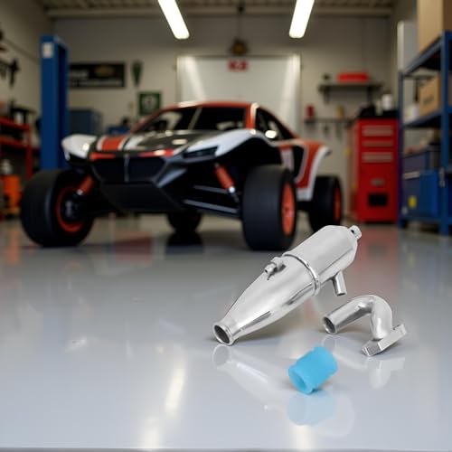 RC Car Exhaust Pipe,Aluminum Side Exhaust Pipe for 1/10 HSP RC Buggy Car Parts Truck Engine Parts for Cars, Sedans Nitro Truck Engine Parts