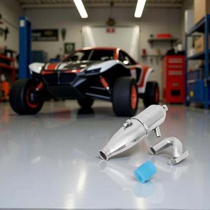 RC Car Exhaust Pipe,Aluminum Side Exhaust Pipe for 1/10 HSP RC Buggy Car Parts Truck Engine Parts for Cars, Sedans Nitro Truck Engine Parts