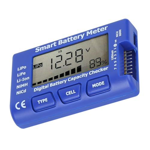 5 in 1 Smart Digital Battery Meter Capacity Tester with Large LCD Display - Multifunction for LiPo/LiFe/Li-ion/NiMH/NiCd Batteries