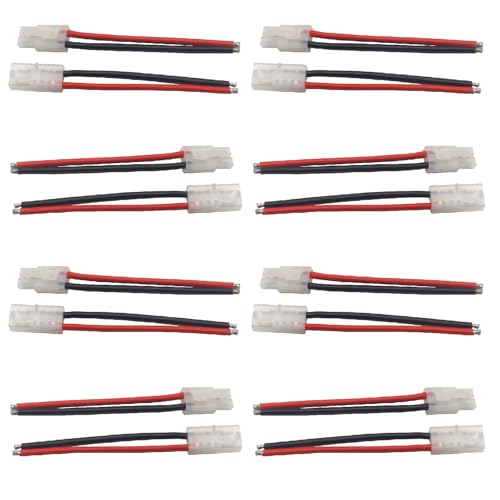 8-Pair Connector Adapter, 14AWG Silicone Wire, 10cm | For RC car LiPo battery connectors, compatible with FPV truck, boat charger, and battery adapters