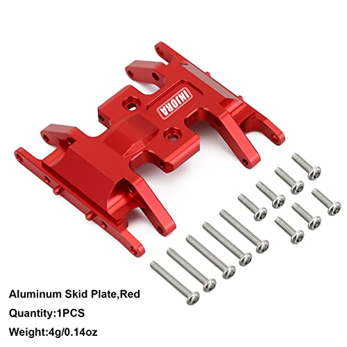 INJORA RC Skid Plate for Axial SCX24 Bronco Gladiator Deadbolt C10 Upgrades Parts 1/24 RC Crawler（Red） - color: Red