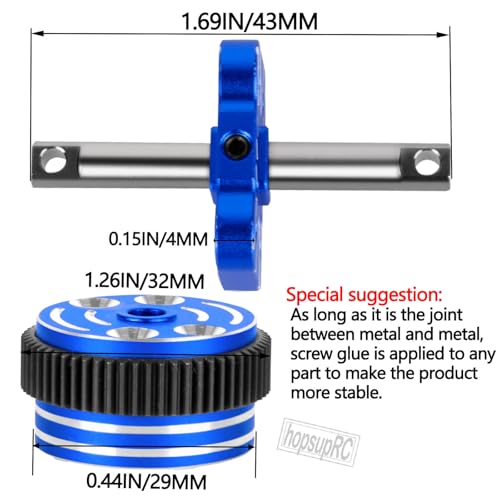 Aluminum Differential Locker Spool Diff Locker Mounts Set Upgrades Part for 1/10 Slash/Rustler/Stampede/Bandit 2WD(VXL),Sealed Differential Case Hops Up.Navy Blue - color: Navy Blue(for 1/10)