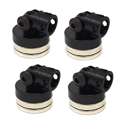DEVMO 4PCS RC Magnetic Body Post,Alloy Magnetic Stealth Invisible Body Shell Mount Column Compatible with HSP Redcat Himoto Tra-xxas SCX10 4WD 1/10 RC Car (Black)