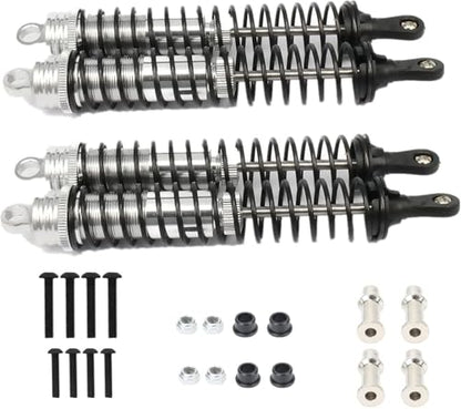 RC Shock Absorber 140mm,Oil Adjustable RC Damper Set for 1/8 Rc Car Buggy Truck Hsp Hpi Losi Axial Upgraded Hop-Up Parts 4PCS/Set(Silver) - color: Silver