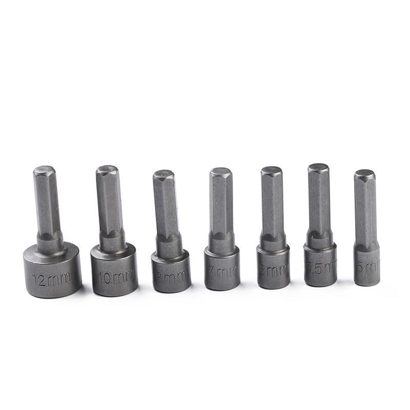 Power Nut 15-Piece Nut Driver Set with L-Handle, 1/4 Inch | Hex 5/16 Drill Bit Socket Adapter, Metric Sizes, SAE Sizes