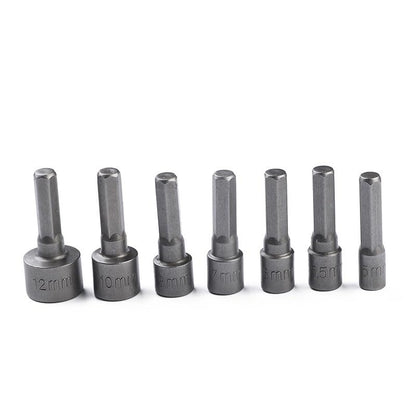 Power Nut 15-Piece Nut Driver Set with L-Handle, 1/4 Inch | Hex 5/16 Drill Bit Socket Adapter, Metric Sizes, SAE Sizes