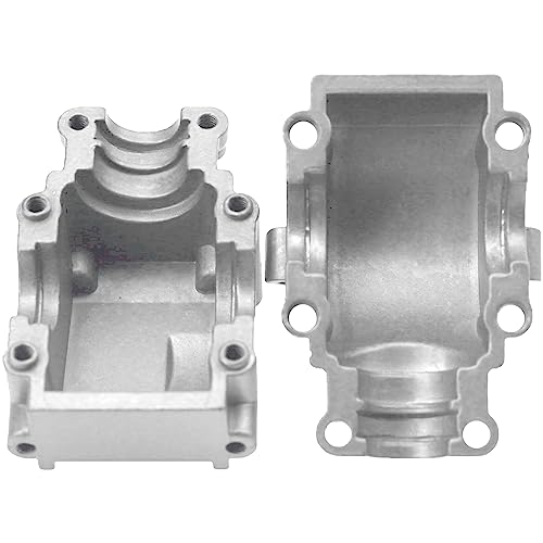 2Pack ShareGoo Metal Differential Gearbox Housing Cover Compatible with WLtoys 144001 124019 124018 1/14 RC Car (Silver) - color: Silver