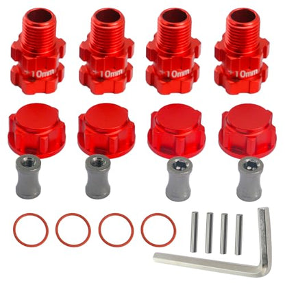 Rc Wheel Hex 10mm Extended Hub Drive 14mm to 17mm for Arrma 1/10 3S Senton/Granite/Vorteks/Infraction/Big Rock/Vendetta - color: Red