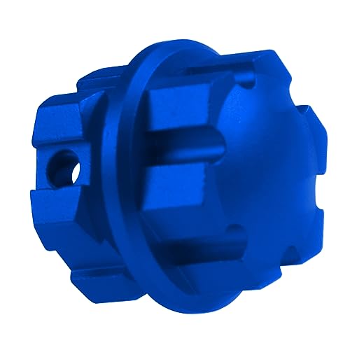 Aluminum 17mm Splined Wheel Hubs Adapter & Nuts #8654 Compatible with Traxxas 1/10 E-Revo 2.0 Maxx & 1/8 Sledge RC Car (Blue) - color: Blue