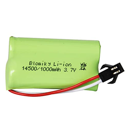Blomiky 3.7V 1000mAh 2 Pack Lithium-ion Rechargeable Battery with SM-2P Plug and USB Cable for Remote Control Trucks / 813A Battery 2