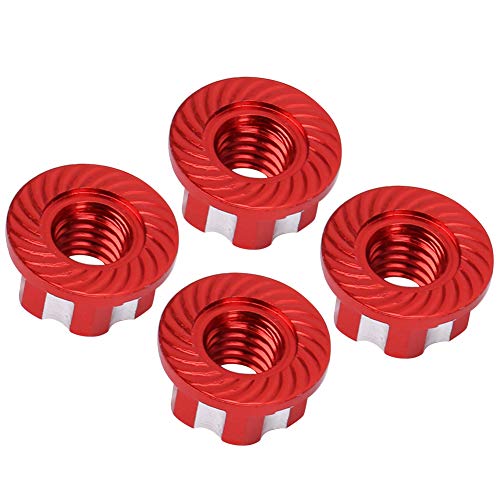 RC Hex Nuts, Lightweight Durable Aluminum Alloy 4pcs Set Hex Wheel Nuts 17mm M4 for 1/10 Scale RC Car Enthusiasts Off-Road Racing Daily Maintenance