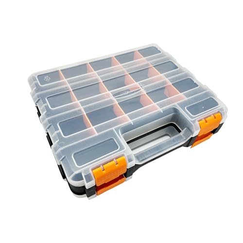 Small Parts Tool Box, RC Hardware Organizer Box Adjustable Compartments Removable Dividers for Hardware, Screws, Nuts, Bolts, Washers, Nails, Fasteners, Tools