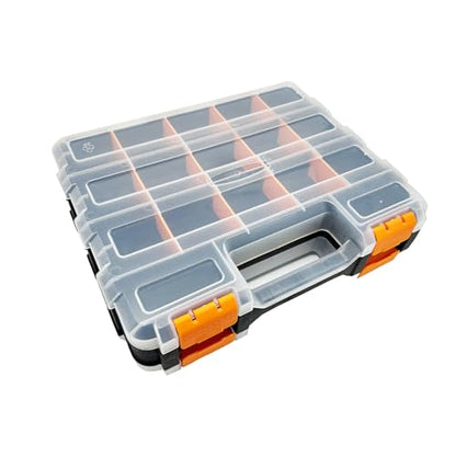 Small Parts Tool Box, RC Hardware Organizer Box Adjustable Compartments Removable Dividers for Hardware, Screws, Nuts, Bolts, Washers, Nails, Fasteners, Tools