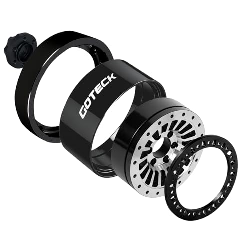 GOTECK RC Rims 1.9 Inch Beadlock Wheel Negative Offset -10mm CNC Aluminum Wheel Rim Wheel Hub 4pcs-Set for Axial SCX10 Pro TRX4 VS4-10 Gen8 RC4WD 1/10 RC Crawler Car - color: Gs11