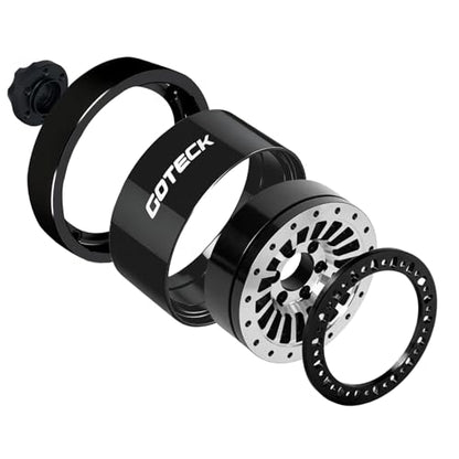 GOTECK RC Rims 1.9 Inch Beadlock Wheel Negative Offset -10mm CNC Aluminum Wheel Rim Wheel Hub 4pcs-Set for Axial SCX10 Pro TRX4 VS4-10 Gen8 RC4WD 1/10 RC Crawler Car - color: Gs11