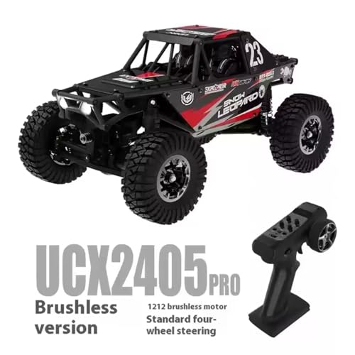1/24 RC Crawler Car UDI RC UCX2405PRO 4wd Mini Climb Racing Brushless Motor 4 Wheel Steering 3 Speed Transmission RTR Toy (Black) - color: Black