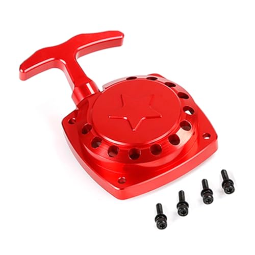 CNC Metal Easy Start Pull Starter (Red) | for 1/5 HPI ROFUN ROVAN KM BAJA Losi 5ive T FG Zenoah CY 32CC 36CC Engine Rc Car Parts - color: Red