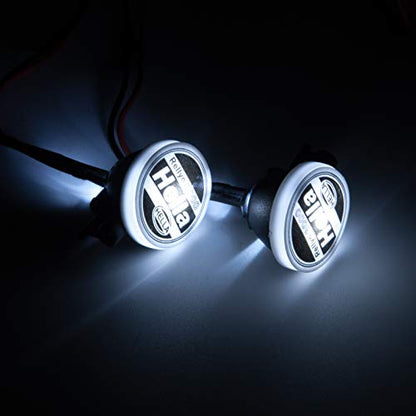 Que-T Metal RC Round LED Light with Cover for TRX-4 Axial SCX10 Tamiya CC01 D90 TF2 1: 10 Crawer Car (2pcs) - color: 2pcs