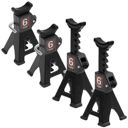 4Pcs ShareGoo 1/24 RC Scale Toy Decoration Metal RC Mini Toy Jack Stands Simulation Compatible with 1/18 1/24 RC Crawler SCX24 AX24 TRX4M FCX24 RC Crawler Car (Black) - color: Black