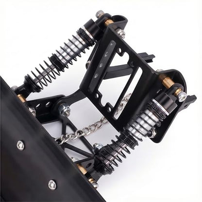 RC Snow Plow for TRX4M & SCX24, Adjustable Aluminum 1/18 1/24 RC Crawler Plow, Servo Operated Snow & Sand Shovel Upgrade, CNC Metal RC Plow Truck Accessory (Black) - color: Black