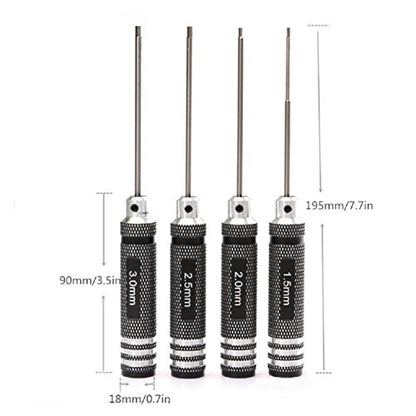 Hex Screwdriver Screw Driver Tool Kit Set for RC Car Helicopter(Pack of 4)