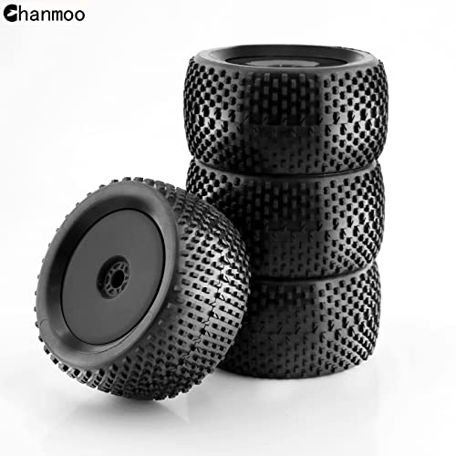 1/8 RC Off Road Racing Truck Tires And Wheels 17mm Hex Rubber Buggy Tyres OD 140mm For 1:8 Scale Monster Truck Car Arrma Typhon 6S Talion 4WD HPI HSP BAZOOKA CAMPER Kyosho TRAXXAS 4PCS (Black) - color: Black