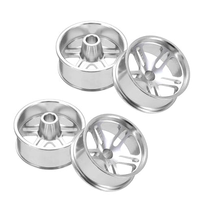 MECCANIXITY 4Pcs RC Car Wheel Rims, 23.5mm Dia 5-Spoke Silver Aluminum Alloy Wheel Rims Hex Hub for HSP RC Drift Racing Touring Car - color: Silver, size: 23.5mm Dia