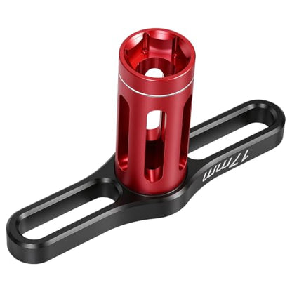 17mm Wheel Hex Nut Socket Sleeve Wrench For tightening and loosening nuts and bolts RC Spanner Repair Tool For 1/8 1/10 RC Car Truck Crawler Truggy Buggy Tires Tyre (Red) - color: B.red