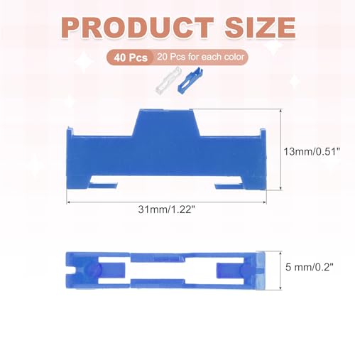 MECCANIXITY 40 Pcs Servo Extension Cable Clips Lock, Servo Cable Safety Connector Lead Wire Buckle Lock for RC Car Plane Boat DIY Y Adapter Cable, Clear/Blue - color: Clear/Blue