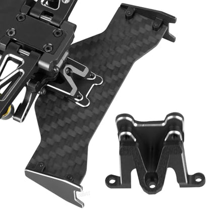 RC Carbon Fiber Tail Wing/Aluminum Wing Mount Upgrade Parts for 1/24 Micro-B 2S 2WD RTR Race Buggy（LOS00007,Black(LOS-1771,LOS-1770) - color: Black-(upgrades Part）