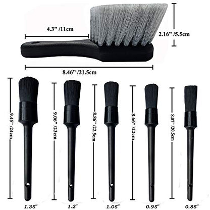 Car Wash Brush with Long Handle, Car Detailing Kit, Wheel Brush 7 Packs | Wheel Cleaner Brush, 17 In Long Wheel Brush, Soft Cleaning Tire Brush, 5 Car Detailing Brush Set (Black & Blue) - color: Blue
